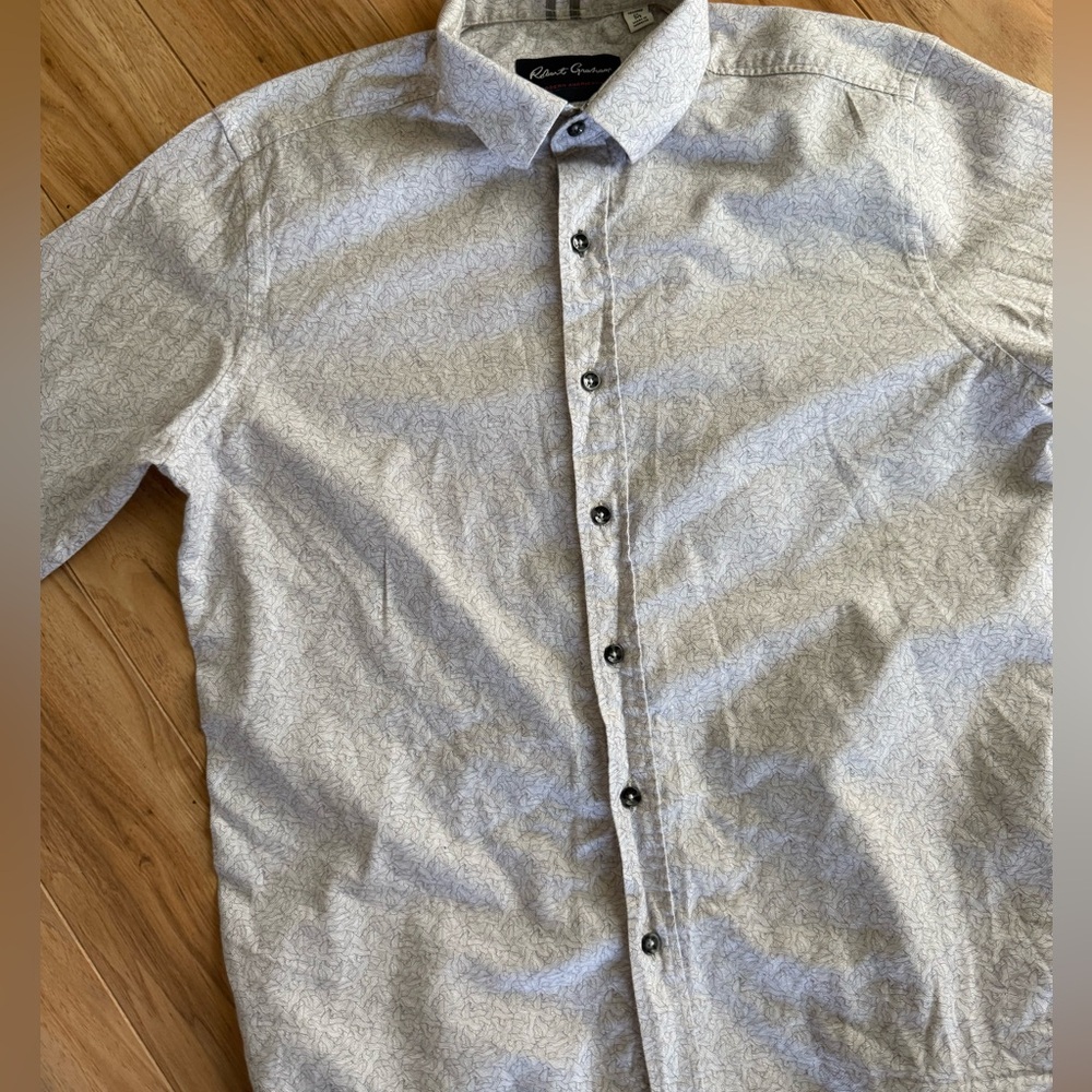 Robert Graham Shirt Mens Med Tailored Fit Flip Cuff Great On White